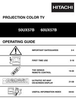 Hitachi 50UX57B 60UX57B TV Operating Manual